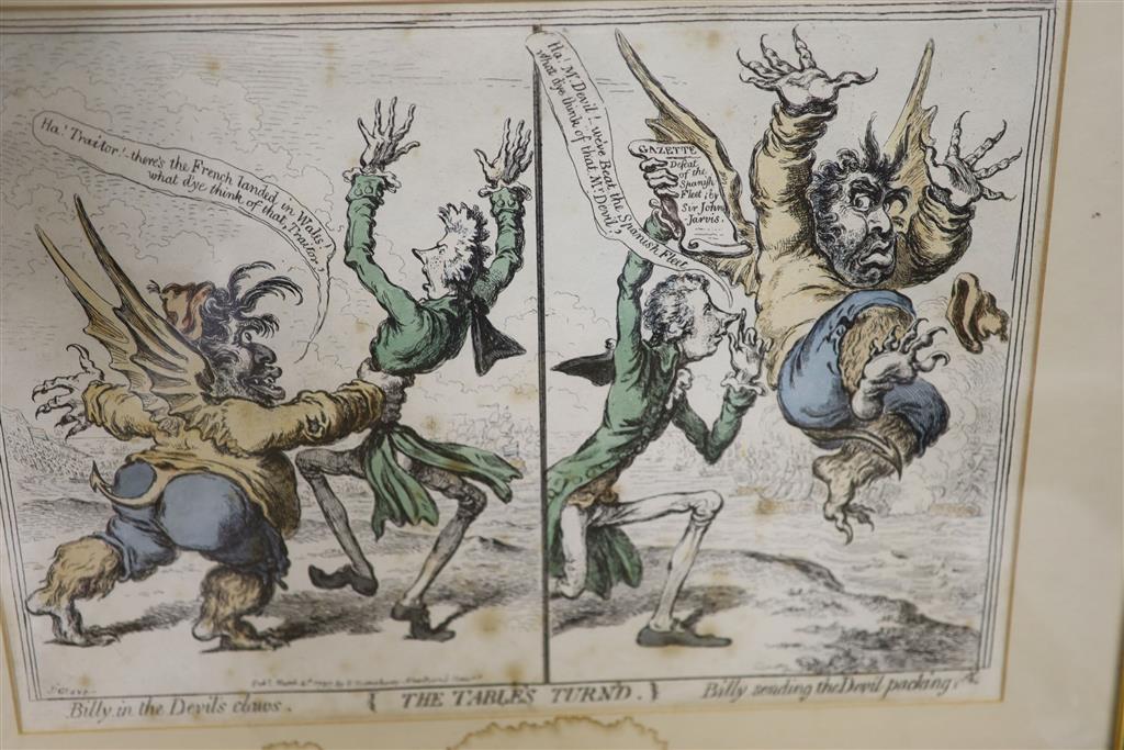 Boehm after Gillray, six engravings including Tom Paines Nightly Pest